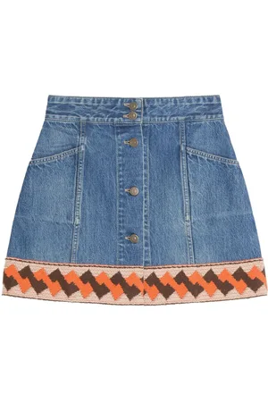 VALENTINO GARAVANI Minigonna denim con effetto jacquard