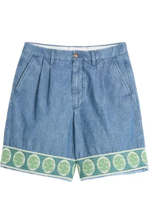 VALENTINO GARAVANI Bermuda denim con orli effetto jacquard