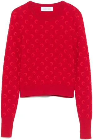 Marine Serre Maglione con motivo Moon jacquard