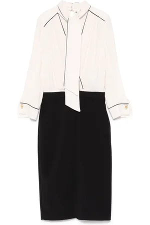 Elisabetta Franchi Abito midi in crêpe georgette