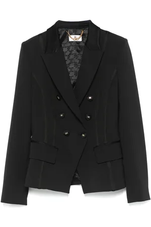 Elisabetta Franchi Blazer in crêpe con dettaglio satinato