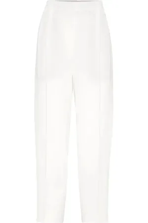 Brunello Cucinelli Pantaloni crop a vita alta