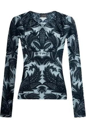 Etro Top in tulle con floccatura