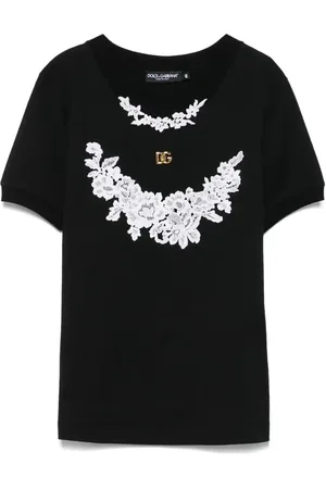 Dolce & Gabbana T-shirt con dettagli in pizzo
