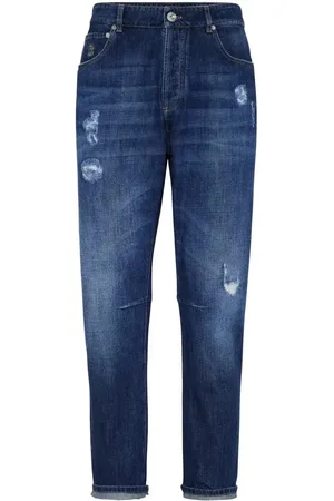 Brunello Cucinelli Jeans dritti con effetto vissuto