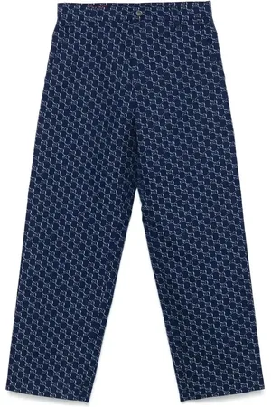 Gucci Pantaloni in cotone con motivo GG Shadow jacquard