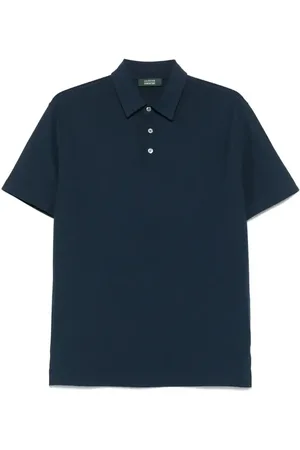 ZANONE Polo in cotone con ricamo logo