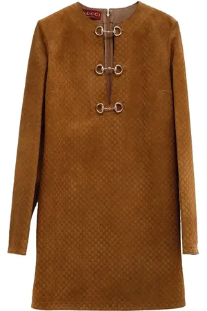 Gucci Abito corto in pelle scamosciata