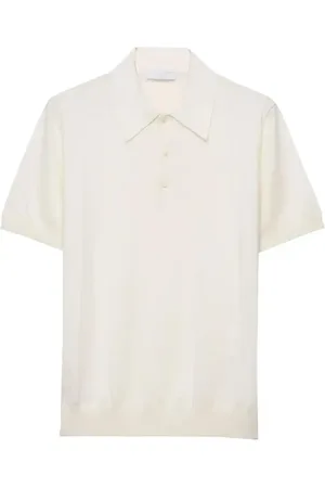 Prada Polo in cotone con ricamo logo