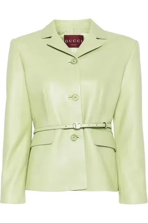 Gucci Giacca in pelle con ricamo