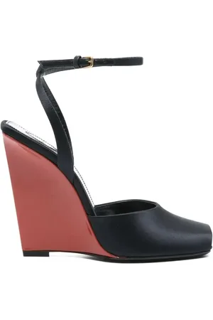 Saint Laurent Sandali La Scandale con zeppa 115mm