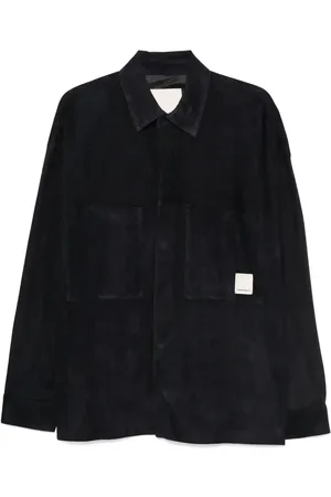 Emporio Armani Giacca-camicia in pelle scamosciata