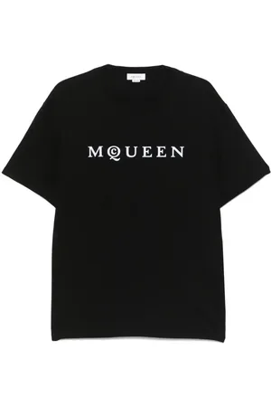 Alexander McQueen T-shirt con logo floccato