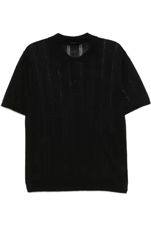 Roberto Collina Polo in maglia traforata