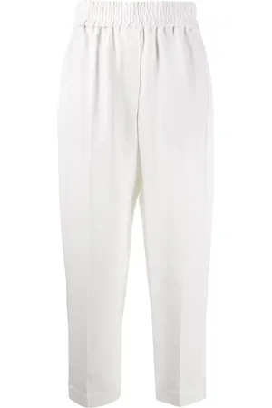 Brunello Cucinelli Pantaloni crop con dettaglio a righe