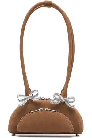 Self-Portrait Borsa a spalla Curved mini in pelle scamosciata