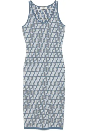 Fendi Abito midi con motivo FF jacquard