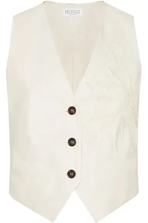 Brunello Cucinelli Gilet con applicazione Flora