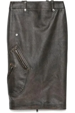 Alexander McQueen Gonna a matita in pelle