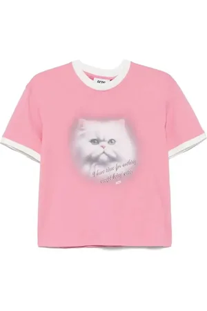 GCDS T-shirt con stampa gatto