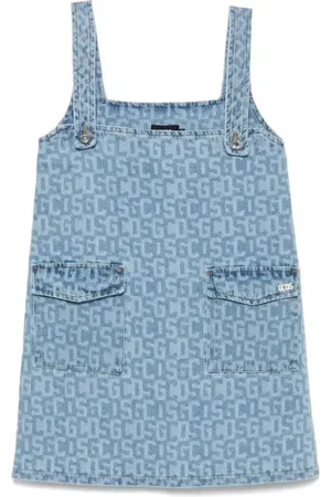 GCDS Abito corto in denim con monogramma
