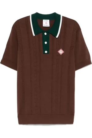 Casablanca Polo in maglia intrecciata