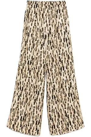 THE NINA STUDIO Pantaloni a palazzo con stampa animalier
