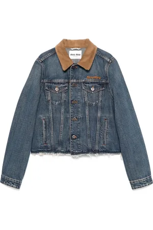 Miu Miu Giacca denim con colletto a coste
