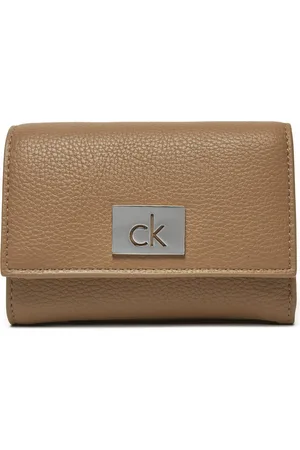 Calvin Klein Portafoglio piccolo da donna Ck Plaque Small Trifold W/Zip K60K612834