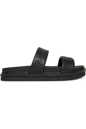 Calvin Klein Ciabatte Flat Molded Doublebar Sandal Lth YM0YM01226