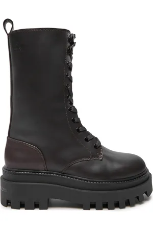 Calvin Klein Chelsea Flatform Lace Up Boot Mg Lth YW0YW01544