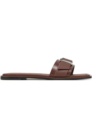 Calvin Klein Ciabatte Flat Slide W/Buckle - Lth HW0HW02490