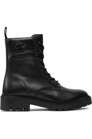 Calvin Klein Scarponcini Combat Boot Mid Zip Lth In Calf YW0YW01550