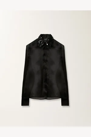 Fabiana Filippi Camicia Lunga In Organza Ricamo Paillettes