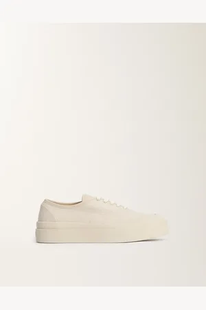 Fabiana Filippi Sneaker In Canvas E Nappa, Mastice