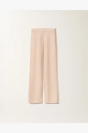 Fabiana Filippi Pantalone In Cotone E Lino Con Paillettes, Cipria