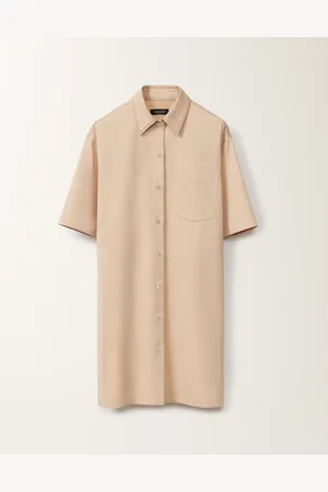 Fabiana Filippi Mini Abito In Gabardina Di Cotone, Sabbia
