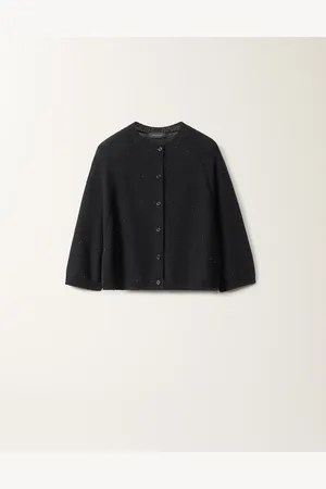 Fabiana Filippi Cardigan Cappa In Cotone E Lino Con Paillettes