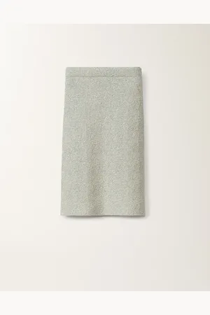 Fabiana Filippi Gonna In Tweed Di Maglia Lurex, Verde Acqua E Vaniglia