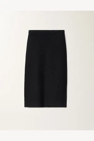 Fabiana Filippi Gonna In Cotone E Lino Con Paillettes