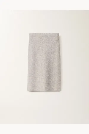 Fabiana Filippi Gonna In Tweed Di Maglia Lurex, Vaniglia E Malva
