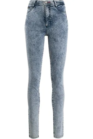 Philipp Plein Jeans skinny a vita alta con cristalli