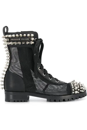 Philipp Plein Stivali stringati con borchie