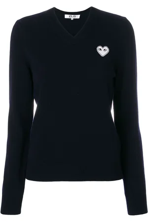 Comme des Garçons Maglione con logo e scollo a V