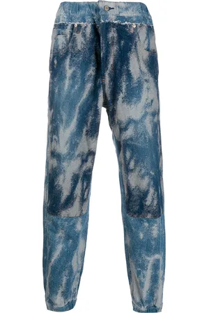 AMBUSH Pantaloni sportivi denim con lavaggio denim
