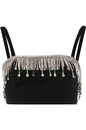 Philipp Plein Top crop con frange
