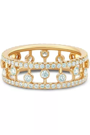De Beers Donna Fascia - Anello a fascia Dewdrop in oro 18kt con diamanti
