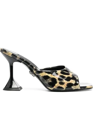 Philipp Plein Sandali leopardati con punta quadrata