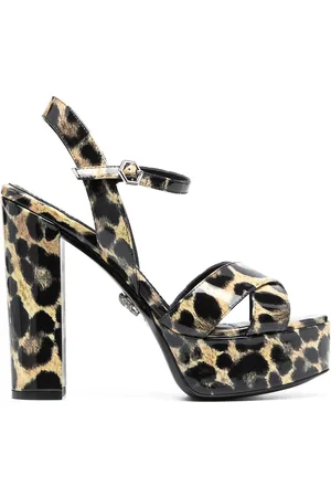 Philipp Plein Sandali leopardati con plateau