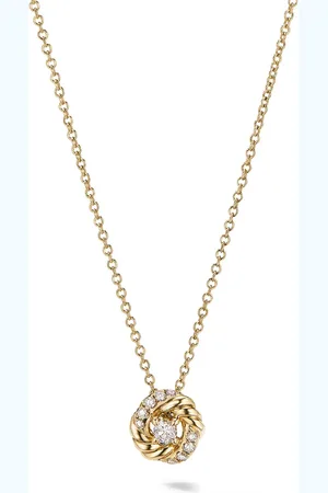 David Yurman Collana Petite Infinity in giallo 18kt con diamanti